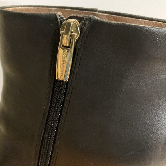 Vince Camuto Black Leather Boots Tall Heel - Picture 8 of 13